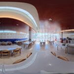 Vista 360 do restaurante da Show Reel — refeições no local para equipas de filmagem em Lisboa