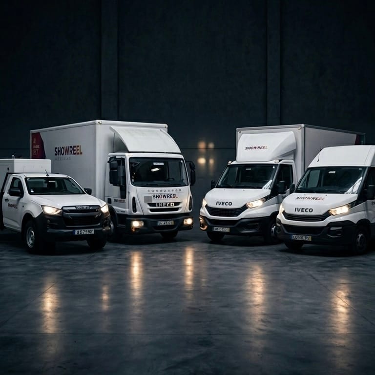 Frota de transporte técnico da Show Reel para equipamento audiovisual em Lisboa