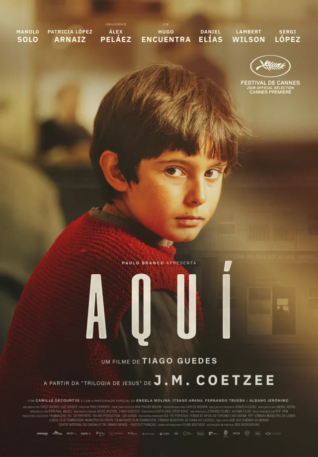 Cartaz do filme Aqui, produção apoiada pela Show Reel