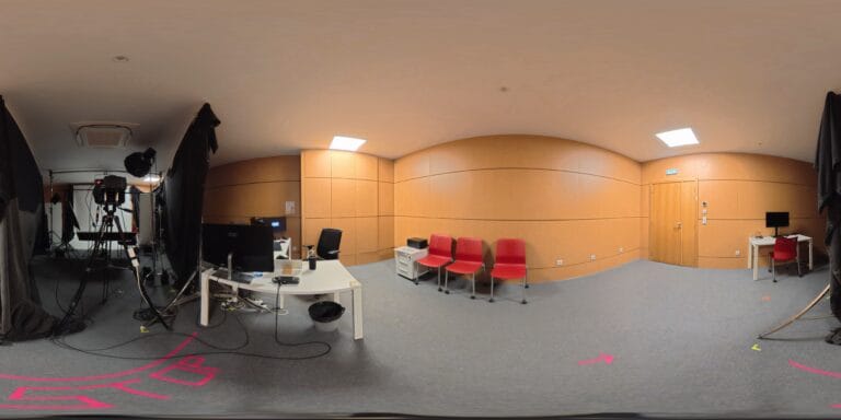 Vista 360 da Sala Web da Show Reel, sala de 50 m² para produção e transmissão web em Lisboa