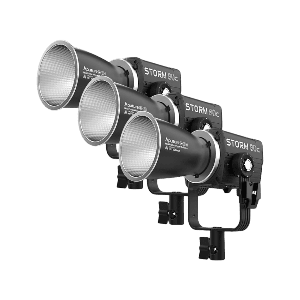 Aputure Storm 80C, projetor LED RGB compacto para aluguer em Lisboa na Show Reel
